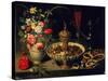 Still Life of Flowers and Dried Fruit, 1611-Clara Peeters-Stretched Canvas