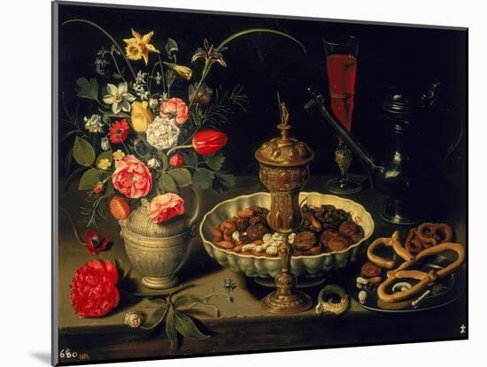 Still Life of Flowers and Dried Fruit, 1611-Clara Peeters-Mounted Giclee Print