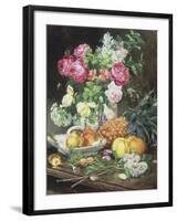 Still Life of Flowers and Fruit-Louis Marie De Schryver-Framed Giclee Print