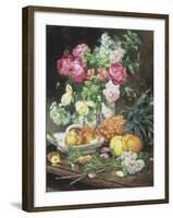 Still Life of Flowers and Fruit-Louis Marie De Schryver-Framed Giclee Print