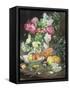 Still Life of Flowers and Fruit-Louis Marie De Schryver-Framed Stretched Canvas