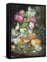 Still Life of Flowers and Fruit-Louis Marie De Schryver-Framed Stretched Canvas