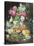 Still Life of Flowers and Fruit-Louis Marie De Schryver-Stretched Canvas