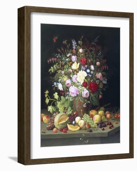 Still Life of Flowers and Fruit-Christian Mollback-Framed Giclee Print