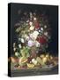 Still Life of Flowers and Fruit-Christian Mollback-Stretched Canvas