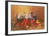 Still Life of Flowers and Fruit-Hubert Bellis-Framed Giclee Print