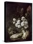 Still Life of Flowers and Vegetables, 17th Century-Giovanni-Battista Ruoppolo-Stretched Canvas