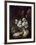 Still Life of Flowers and Vegetables, 17th Century-Giovanni-Battista Ruoppolo-Framed Giclee Print