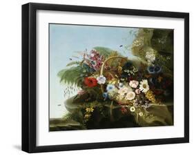 Still Life of Flowers in a Basket, 1852-Adelheid Dietrich-Framed Giclee Print