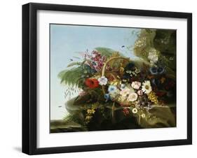 Still Life of Flowers in a Basket, 1852-Adelheid Dietrich-Framed Giclee Print