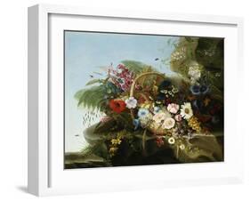 Still Life of Flowers in a Basket, 1852-Adelheid Dietrich-Framed Giclee Print