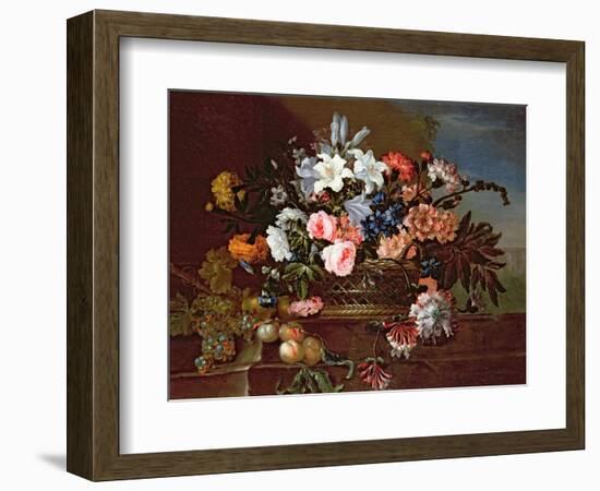 Still Life of Flowers in a Basket-Antoine Monnoyer-Framed Giclee Print