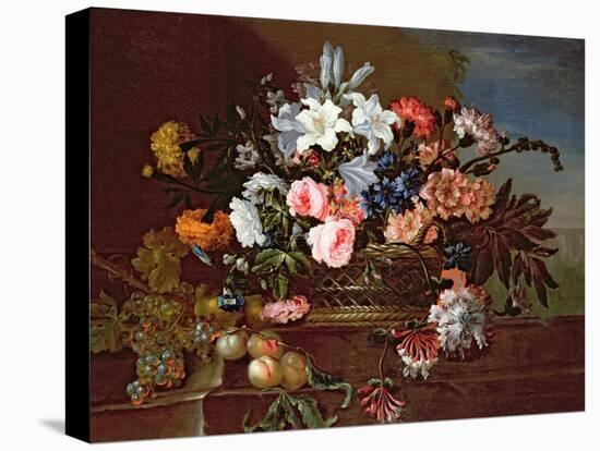 Still Life of Flowers in a Basket-Antoine Monnoyer-Stretched Canvas