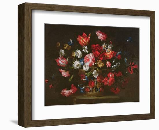 Still Life of Flowers in a Basket-Juan de Arellano-Framed Giclee Print