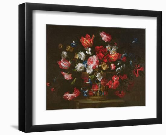 Still Life of Flowers in a Basket-Juan de Arellano-Framed Giclee Print