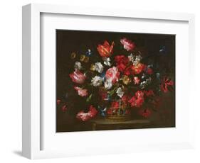 Still Life of Flowers in a Basket-Juan de Arellano-Framed Giclee Print