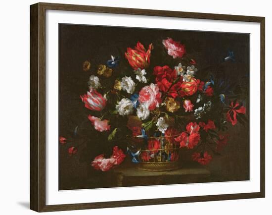 Still Life of Flowers in a Basket-Juan de Arellano-Framed Giclee Print