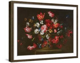 Still Life of Flowers in a Basket-Juan de Arellano-Framed Giclee Print