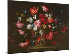 Still Life of Flowers in a Basket-Juan de Arellano-Mounted Giclee Print
