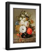 Still Life of Flowers in a Glass Vase, 1742-Rachel Ruysch-Framed Giclee Print