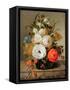 Still Life of Flowers in a Glass Vase, 1742-Rachel Ruysch-Framed Stretched Canvas
