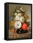Still Life of Flowers in a Glass Vase, 1742-Rachel Ruysch-Framed Stretched Canvas