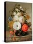 Still Life of Flowers in a Glass Vase, 1742-Rachel Ruysch-Stretched Canvas