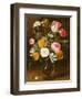 Still Life of Flowers in a Glass Vase (Panel)-Jan Philip Van Thielen-Framed Giclee Print