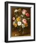 Still Life of Flowers in a Glass Vase (Panel)-Jan Philip Van Thielen-Framed Giclee Print