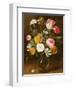 Still Life of Flowers in a Glass Vase (Panel)-Jan Philip Van Thielen-Framed Giclee Print