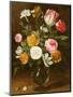 Still Life of Flowers in a Glass Vase (Panel)-Jan Philip Van Thielen-Mounted Giclee Print