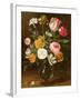 Still Life of Flowers in a Glass Vase (Panel)-Jan Philip Van Thielen-Framed Giclee Print