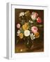 Still Life of Flowers in a Glass Vase (Panel)-Jan Philip Van Thielen-Framed Giclee Print