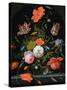 Still Life of Flowers in a Glass Vase-Abraham Mignon-Stretched Canvas