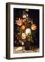 Still Life of Flowers in a Roemer with Two Shells (Oil on Panel)-Balthasar van der Ast-Framed Giclee Print