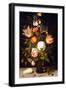 Still Life of Flowers in a Roemer with Two Shells (Oil on Panel)-Balthasar van der Ast-Framed Giclee Print