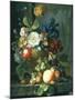 Still Life of Flowers in a Terracotta Vase-Elizabeth Van Hoogenhuyzen-Mounted Giclee Print