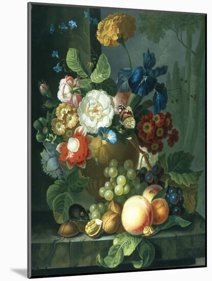Still Life of Flowers in a Terracotta Vase-Elizabeth Van Hoogenhuyzen-Mounted Giclee Print