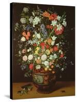 Still Life of Flowers in a Vase-Jan Brueghel the Younger-Stretched Canvas