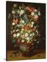 Still Life of Flowers in a Vase-Jan Brueghel the Younger-Stretched Canvas