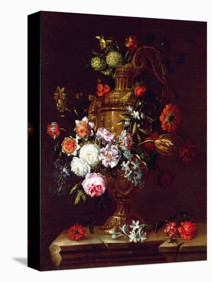 Still Life of flowers in an Urn, 17th century-Jean-Baptiste Monnoyer-Stretched Canvas