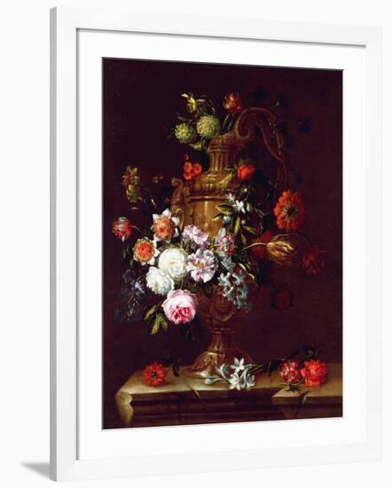 Still Life of flowers in an Urn, 17th century-Jean-Baptiste Monnoyer-Framed Giclee Print