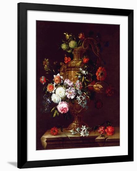 Still Life of flowers in an Urn, 17th century-Jean-Baptiste Monnoyer-Framed Giclee Print