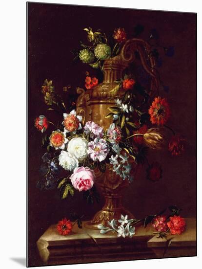 Still Life of flowers in an Urn, 17th century-Jean-Baptiste Monnoyer-Mounted Giclee Print