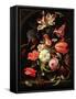 Still Life of Flowers on a Ledge-Abraham Mignon-Framed Stretched Canvas