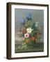 Still Life of Flowers on a Ledge-Johann Knapp-Framed Giclee Print