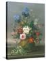 Still Life of Flowers on a Ledge-Johann Knapp-Stretched Canvas