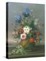 Still Life of Flowers on a Ledge-Johann Knapp-Stretched Canvas
