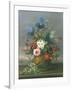 Still Life of Flowers on a Ledge-Johann Knapp-Framed Giclee Print