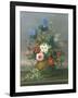 Still Life of Flowers on a Ledge-Johann Knapp-Framed Giclee Print